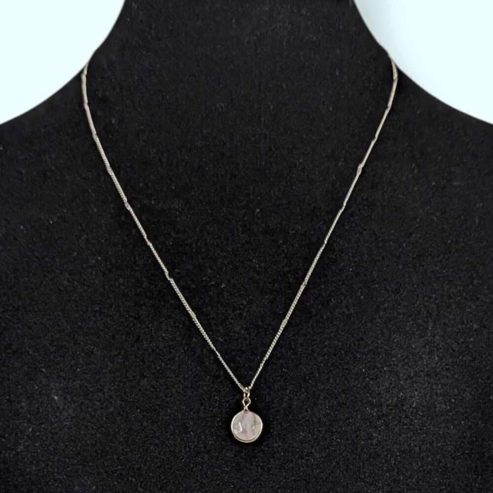 Dainty White Quartz Pendant Necklace